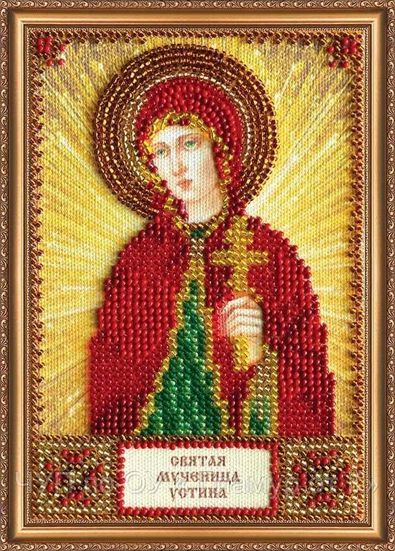 Набор для вышивания бисером АБРИС АРТ арт. AAM-120 Св.Устина (Устинья) 10х15 см
