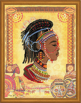 Частичная вышивка РИОЛИС арт.0047 РТ Африканская принцесса 30х40 см