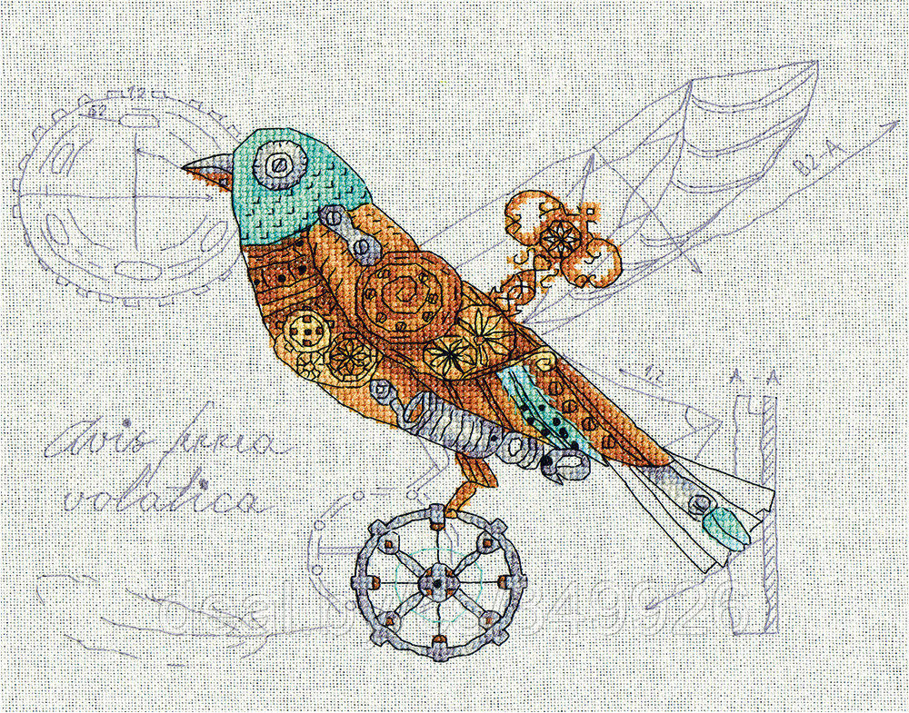Набор для вышивания PANNA арт. M-1871 Птица механическая 28х22 см
