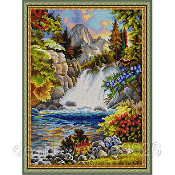 Рисунок на ткани (Бисер) КОНЁК арт. 9905 У водопада 29х39 см