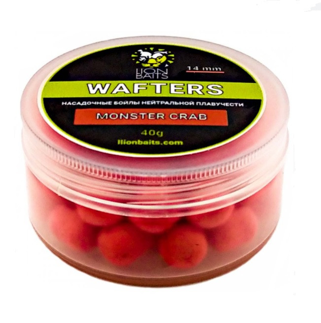 Lion Baits Wafters насадочный Бойл нейтральной плавучести Monster Crab 14мм 40гр - фото 1 - id-p159953167