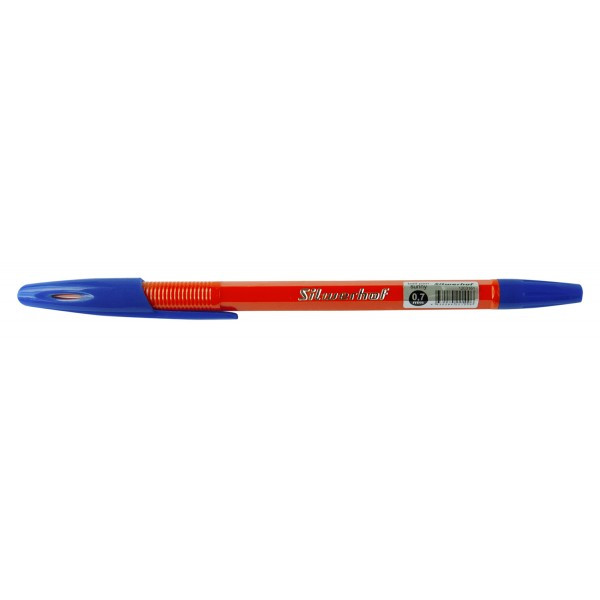 Ручка шариковая Silwerhof SUNNY 0.7мм корпус пластик 1цв. оранжевый/синий синие чернила, арт. 1203161(работаем