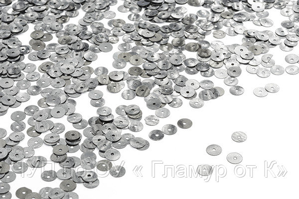 Пайетки плоские россыпью Ideal TBY-FLK022 6мм цв.02 металлик уп.50г