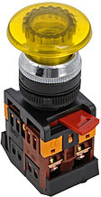 Кнопка AELA-22 желтая с подсветкой NO+NC 380В Грибок EKF PROxima