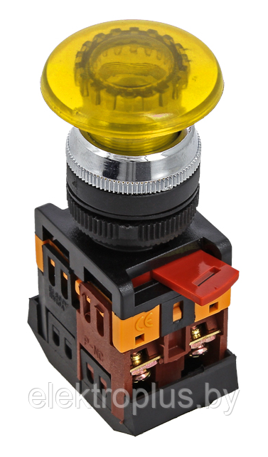 Кнопка "Гриб" с подсветкой AELA-22 (NO+NC) 380В желтая EKF PROxima - фото 2 - id-p72163065