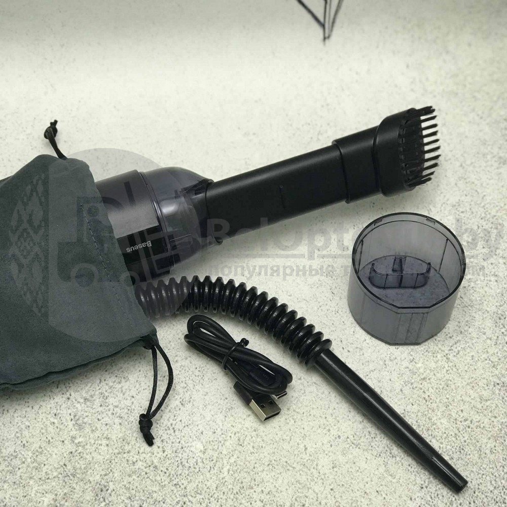 Портативный автомобильный пылесос Baseus A2 Car Vacuum Cleaner с аксессуарами - фото 4 - id-p160006749