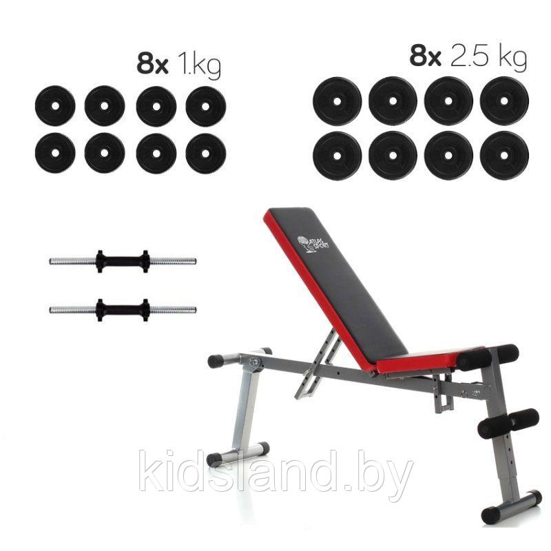 Набор LUX скамья Atlas Sport AS-03 и гантели 30кг
