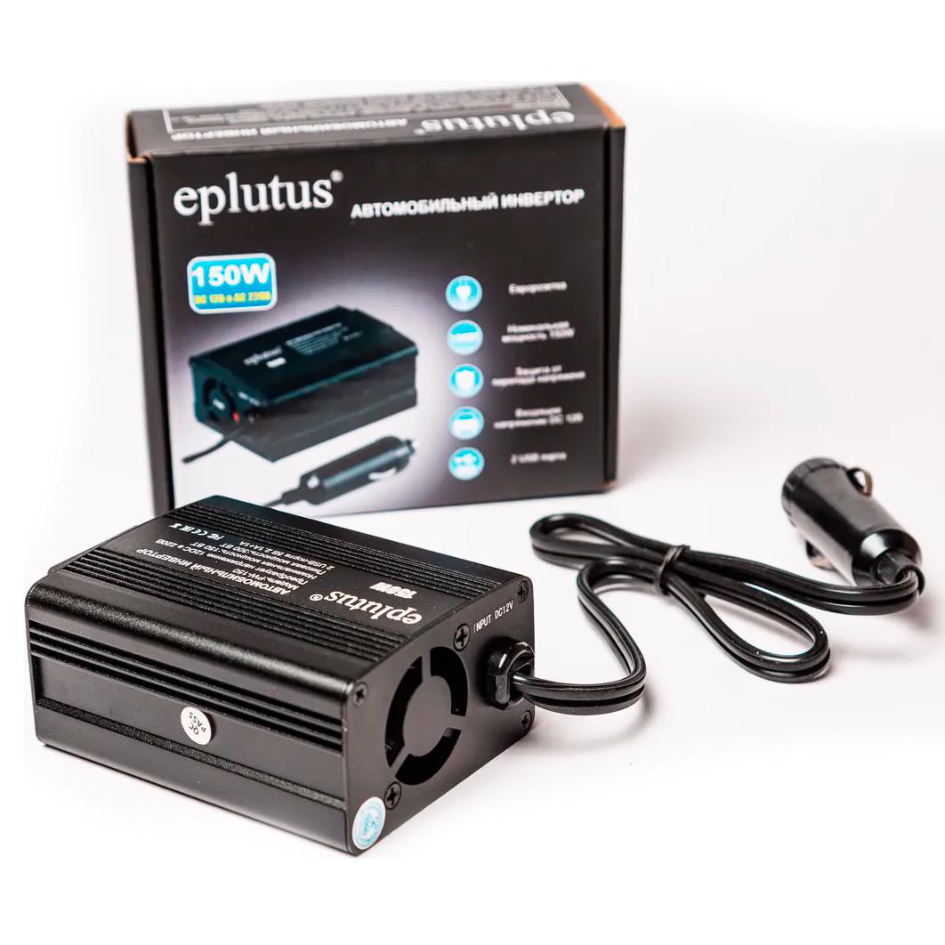 Автомобильный инвертор DC 12V в AC 220V с USB портом Eplutus PW-150