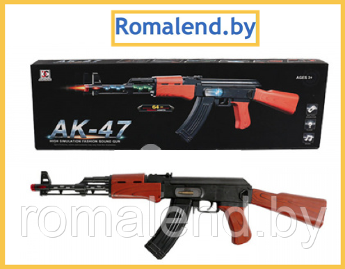 Детский игрушечный автомат Калашникова AK-47+ Световые эффекты, Звуковые эффекты - фото 1 - id-p160009386