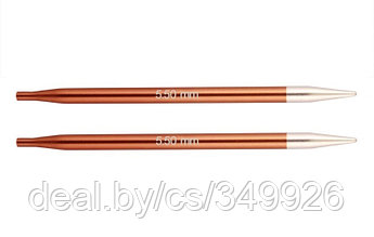 47506 Knit Pro Спицы съемные Zing 5,5мм для длины тросика 28-126см, алюминий, охра (коричневый) 2шт