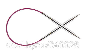 11346 Knit Pro Спицы круговые Nova Metal 10мм/80см, никелированная латунь, серебристый