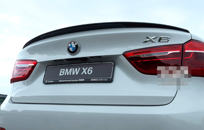 Спойлер-лезвие (с вырезом) на BMW X6 F16 (черный глянцевый) - фото 2 - id-p160069334