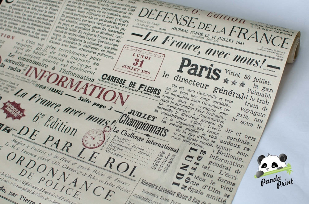 Дизайнерская бумага Новости Парижа 70 г/м2, фото 1