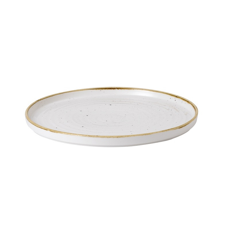 Тарелка мелкая CHEFS Walled d27,5см h2см, с прямым бортом, Stonecast, цвет Barley White SWHSWP281