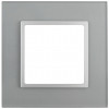 14-5101-03 ЭРА Рамка на 1 пост, стекло, Эра Elegance, алюминий+алюм