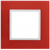 14-5101-23 ЭРА Рамка на 1 пост, стекло, Эра Elegance, красный+бел