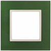 14-5101-27 ЭРА Рамка на 1 пост, стекло, Эра Elegance, зелёный+сл.кость