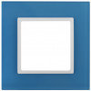 14-5101-28 ЭРА Рамка на 1 пост, стекло, Эра Elegance, голубой+бел