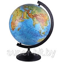 Глобус физический диаметр 32см на чёрной подставке
