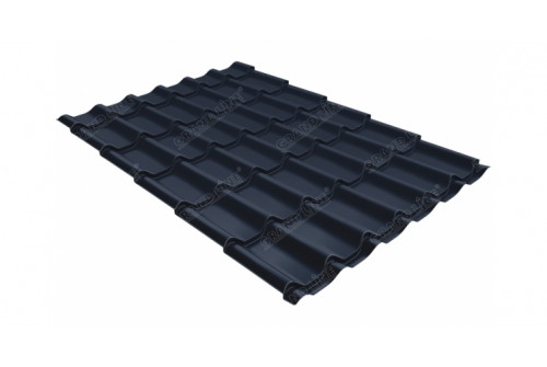 Металлочерепица классик Grand Line 0,5 Drap RAL 7024 мокрый асфальт