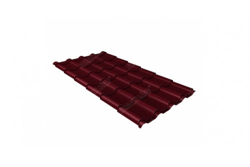 Металлочерепица камея 0,5 Satin RAL 3005 красное вино
