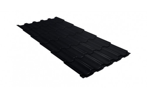 Металлочерепица квинта плюс 0,5 GreenCoat Pural BT, matt RR 33 черный (RAL 9005 черный)