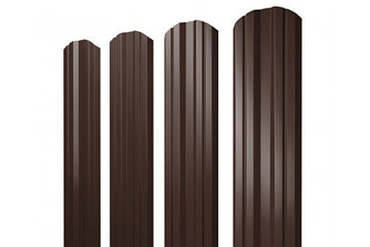 Штакетник Twin фигурный 0,5 Quarzit PRO Matt RAL 8017 шоколад