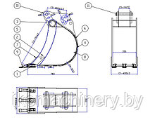 Ковш Komatsu WB93/97-2, 400 мм, (комплект с пальцами)