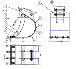 Ковш JCB 3CX/4CX/5CX, 600 мм