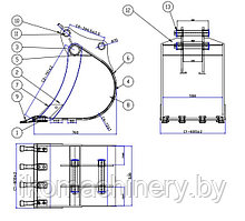 Ковш JCB 3CX/4CX/5CX, 900 мм