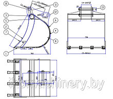 Ковш NEW HOLLAND LB90-115B, 900 мм