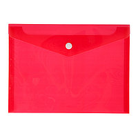 Папка-конверт на кнопке А5 180мкм Calligrata красн