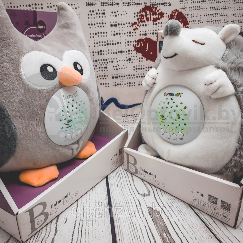 Мягкая музыкальная игрушка ночник Baby Toys 7 мелодий (3 в 1) Ежик (можно стирать) - фото 4 - id-p159800906