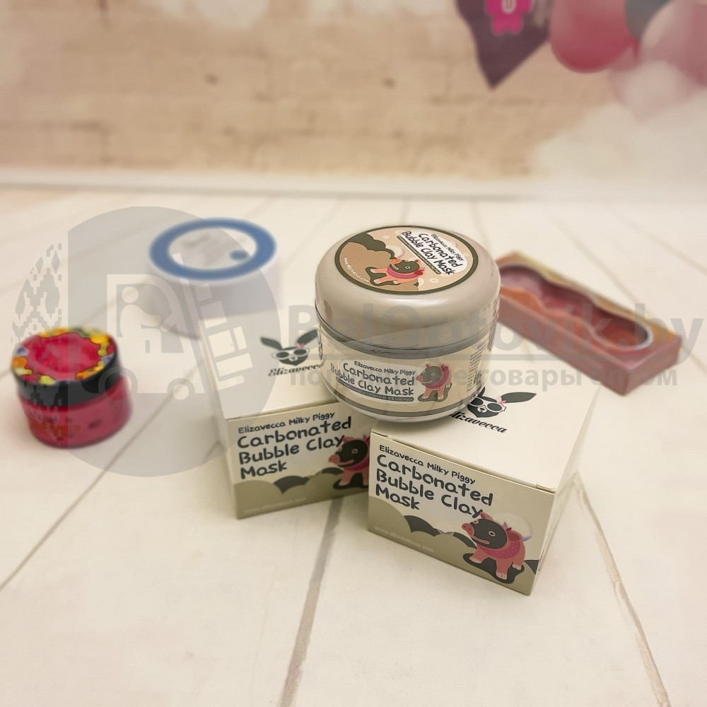 ЕЛЗ Milky Piggy Маска для лица глиняно-пузырьковая Carbonated Bubble Clay Mask с эффектом очистки пор, 100ml - фото 5 - id-p109388873