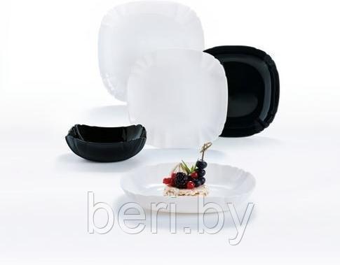 Q3022 Столовый сервиз Luminarc Lotusia Black&White, 19 предметов, 6 персон, набор тарелок с салатником - фото 2 - id-p160180861