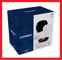 Q3022 Столовый сервиз Luminarc Lotusia Black&White, 19 предметов, 6 персон, набор тарелок с салатником