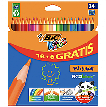 Набор цветных карандашей 18+6 цв. Evoiutin, BIC