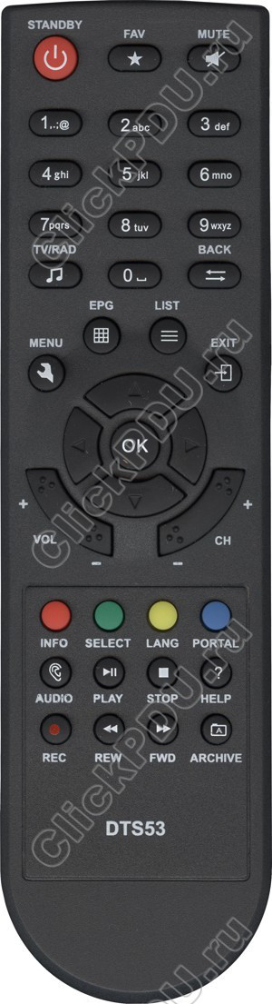 ПДУ для Триколор DTS53 ic (серия HOB1365)