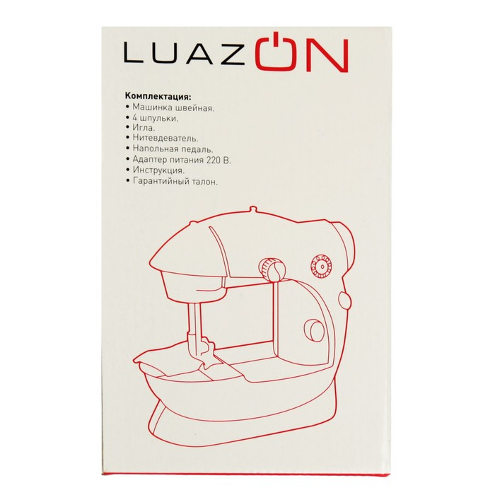 Швейная машинка LuazON LSH-02, 5 Вт, компактная, 4xАА или 220 В, белая - фото 4 - id-p157376579
