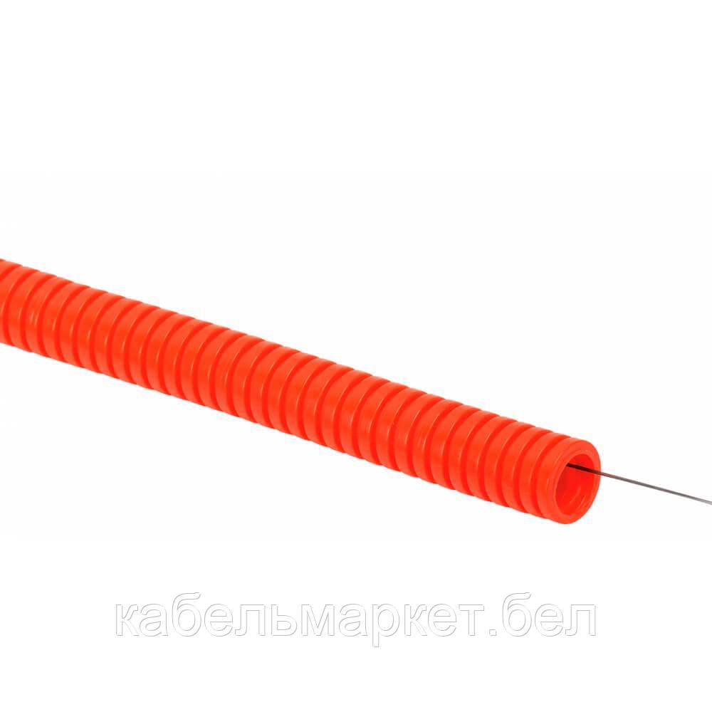 42501(50/20) - Труба ПП гофрированная 25 мм легкого типа оранжевая (бухта 50 м / 20 м), фото 1