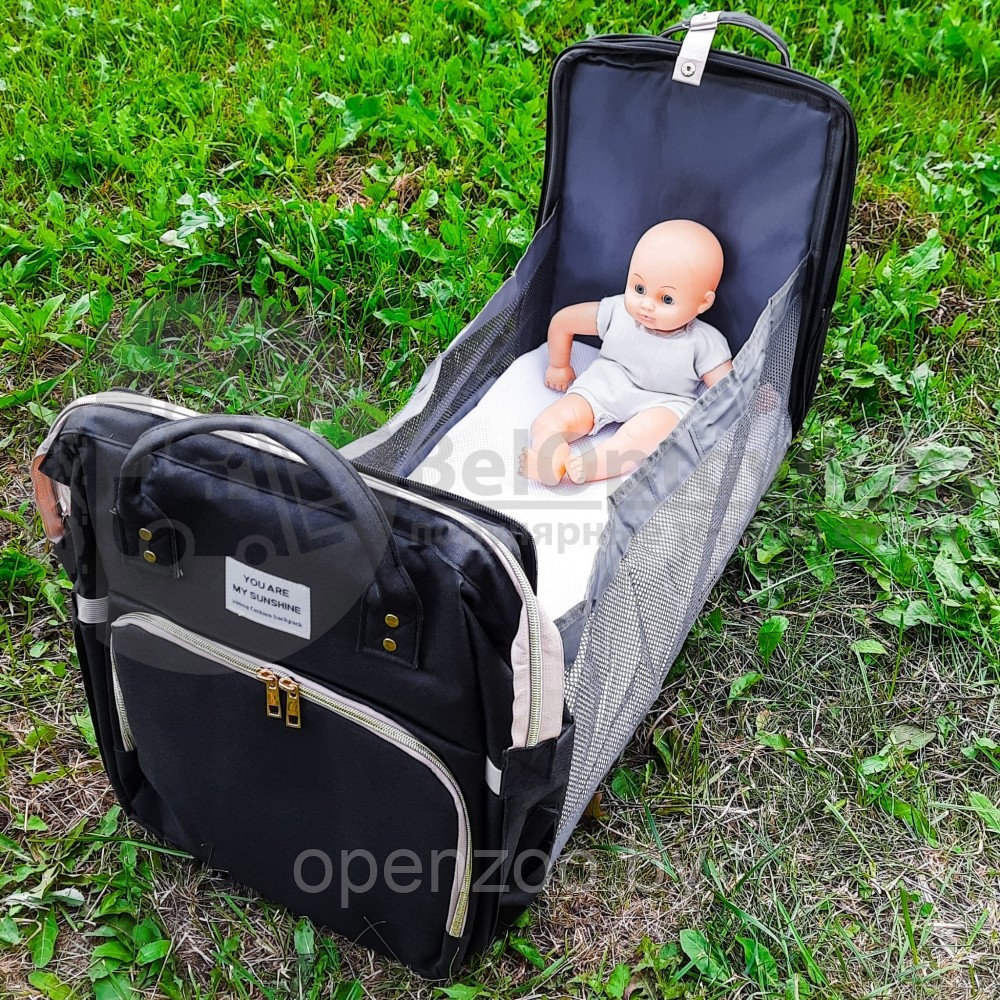Сумка - рюкзак для мамы с кроватью для малыша 3 в 1 You Are My Sunshine Рюкзак, органайзер, кровать складная - фото 3 - id-p136747977