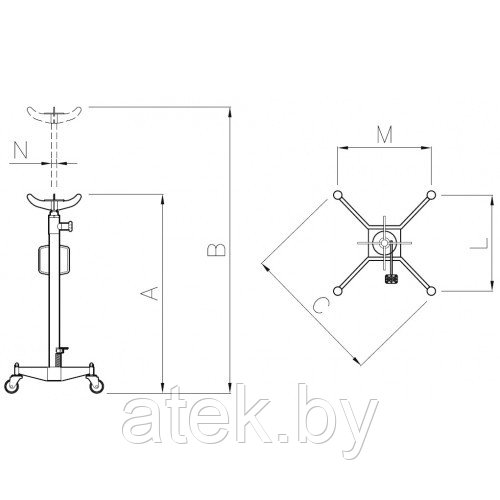 Werther W160 (OMA609) Трансмиссионная стойка, г/п 10000 кг. - фото 3 - id-p160244131