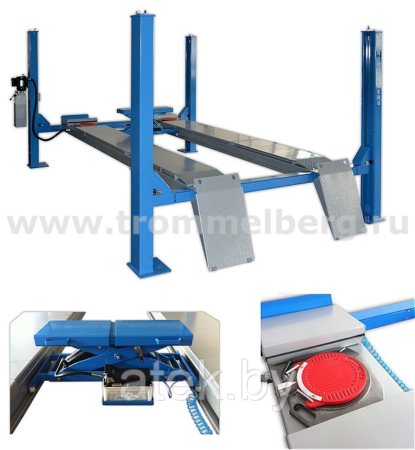 Подъемник 4-х стоечный электрогидравлический TROMMELBERG TST440CWA для развал схождения - фото 1 - id-p160244705