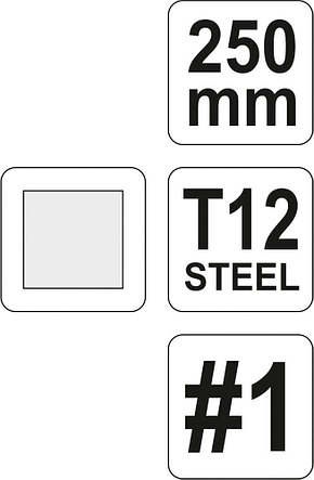 Напильник по металлу квадратный №1 250мм "Yato" YT-6224, фото 2
