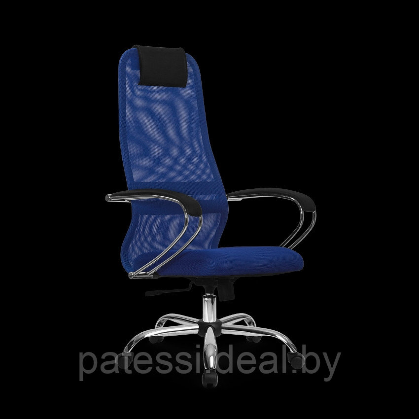 Кресло руководителя Bk-8 chrome. Синий