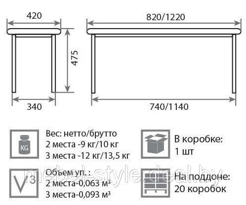 Скамья БРУНО для школьных и спортивных раздевалок, кушетка BRUNO Black (820*420*475) черная - фото 2 - id-p77228753