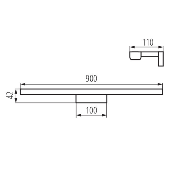 Черная подсветка зеркала 90 см Kanlux ASTEN IP44 15W-NW-B IP44 26685 - фото 2 - id-p160344774