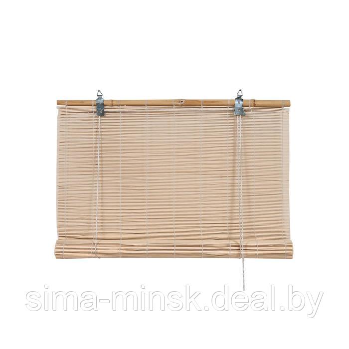 Бамбуковая рулонная штора, 80х160 см, цвет натуральный - фото 1 - id-p160349032