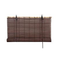 Бамбуковая рулонная штора, 120×160 см, цвет шоколадный