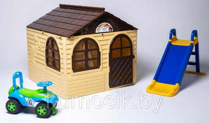 Игровой домик детский пластиковый №2 Doloni (Долони) 129-129-120 см (арт.025500/3) Бежевый - фото 7 - id-p160364901